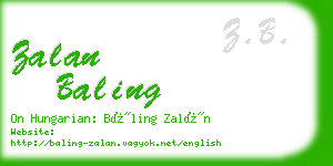 zalan baling business card